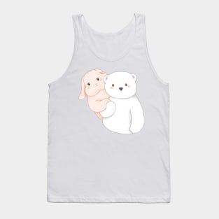 Bunny peek behind the bear Tank Top